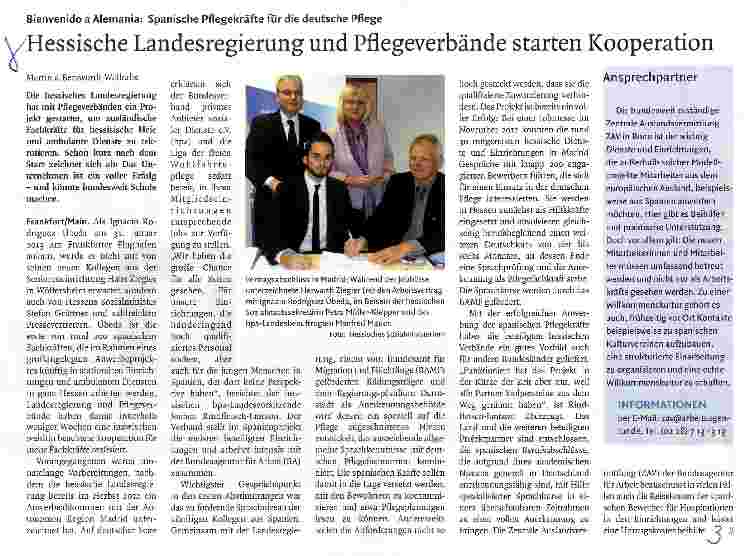 Vorschauseite 1: Hessische Landesregierung und Pflegeverbände starten Kooperation