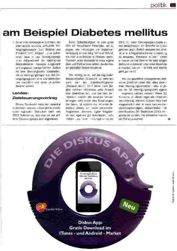 Vorschauseite 2: Gesundheitsreform konkret am Beispiel Diabetes mellitus