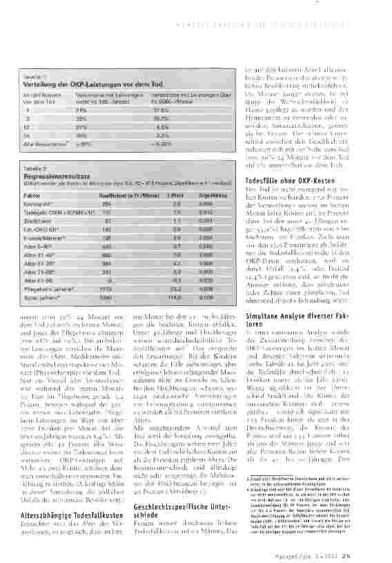 Vorschauseite 2: Die Krankheitskosten im Todesfall - Eine deskriptiv statistische Analyse