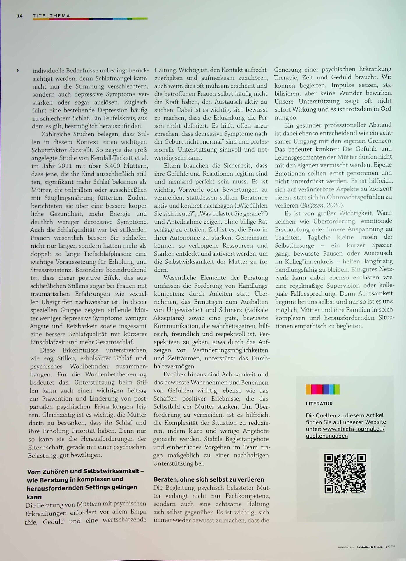 Vorschauseite 6: Zwischen Kraft und Krise – Mütter mit psychischen Erkrankungen stillfreundlich begleiten