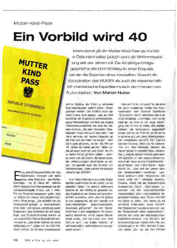 Vorschauseite 1: Ein Vorbild wird 4O
