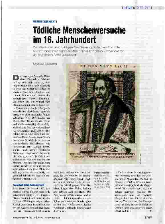 Vorschauseite 1: Tödliche Menschenversuche im 16. Jahrhundert