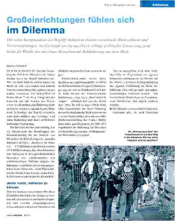 Vorschauseite 1: Großeinrichtungen fühlen sich im Dilemma