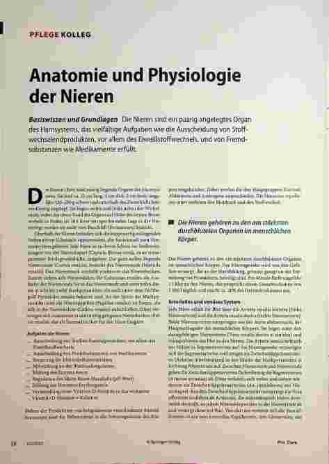 Vorschauseite 1: Anatomie und Physiologie der Nieren
