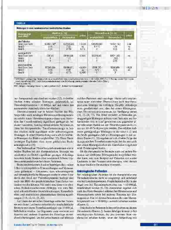 Vorschauseite 3: Thrombozytentransfusion bei hämatologischen und onkologischen Patienten sowie bei Operationen
