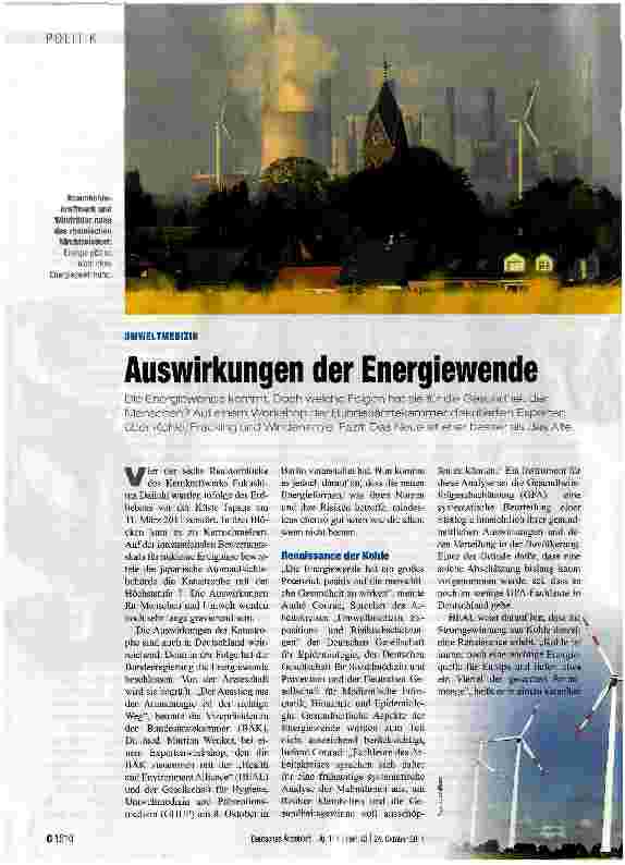 Vorschauseite 1: Auswirkungen der Energiewende