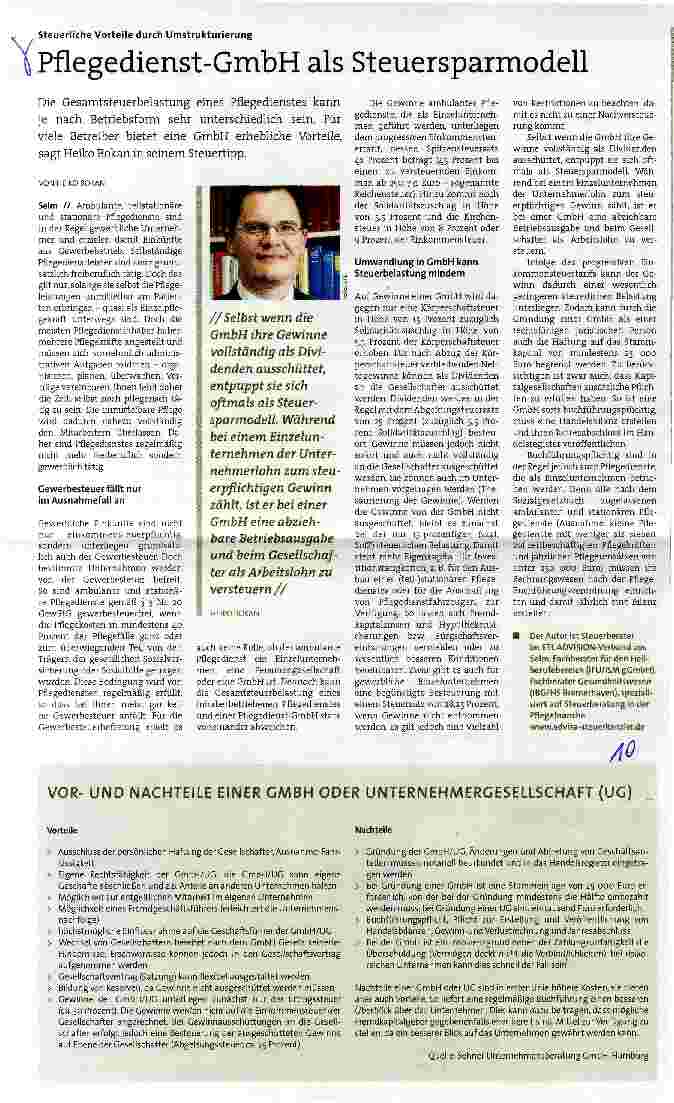 Vorschauseite 1: Pflegedienst-GmbH als Steuersparmodell
