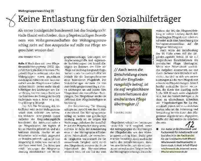 Vorschauseite 1: Keine Entlastung für den Sozialhilfeträger