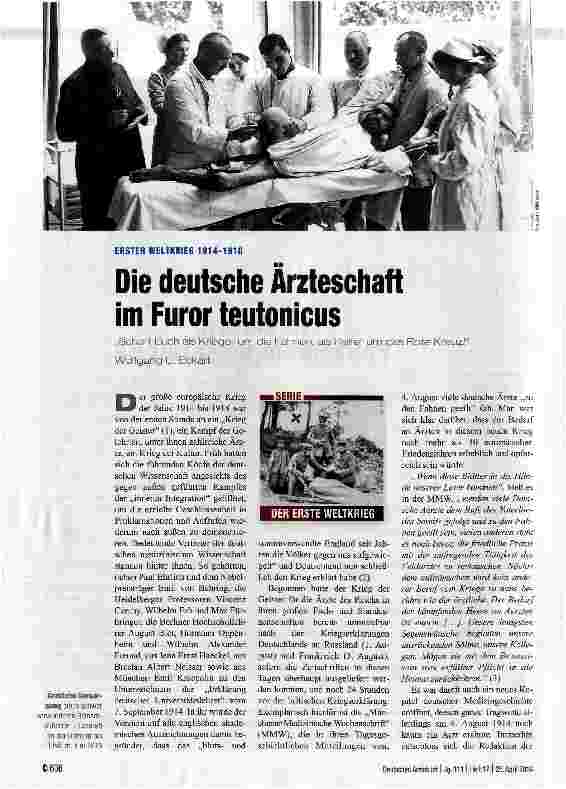 Vorschauseite 1: Die deutsche Ärzteschaft im Furor teutonicus
