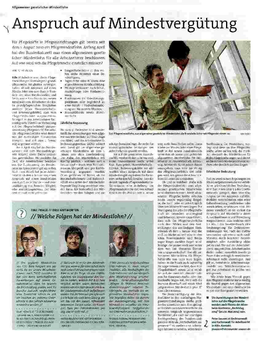 Vorschauseite 1: Anspruch auf Mindestvergütung