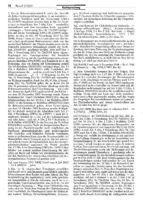 Vorschauseite 3: Zulassung eines Generikums im nationalen Verfahren VO (EG) Nr. 726/2004 Art. 3 III; RL 2001/83/EG Art. 6 I UAbs. 2; AMG § 26b I; VO (EG) Nr. 726/ 2004 Art. 14 XI