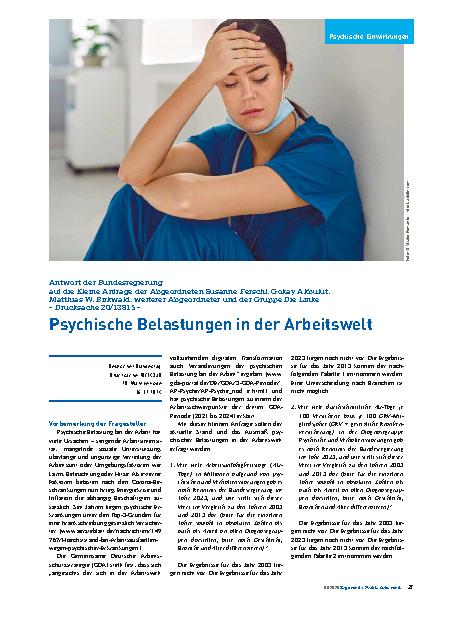 Vorschauseite 1: Psychische Belastungen in der Arbeitswelt