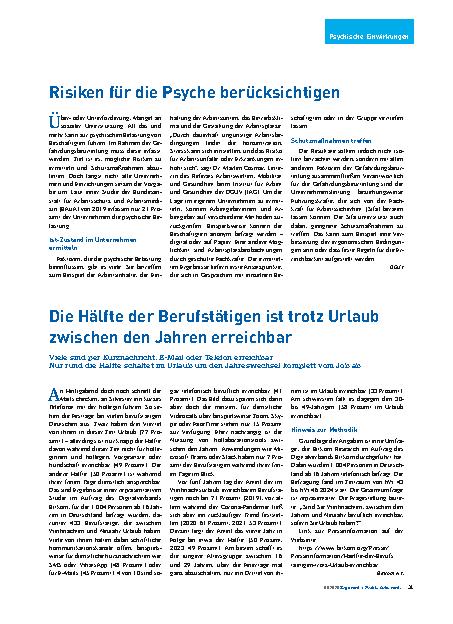 Vorschauseite 5: Psychische Belastungen in der Arbeitswelt
