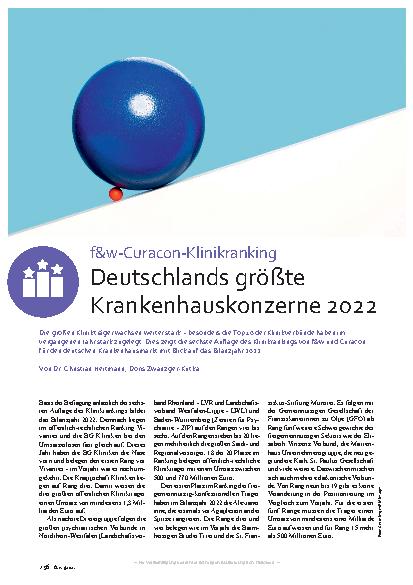 Vorschauseite 1: Deutschlands größte Krankenhauskonzerne 2022