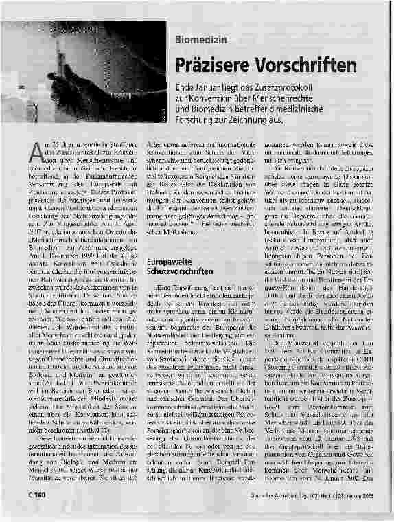 Vorschauseite 1: Präzisere VorschriftenBiomedizin