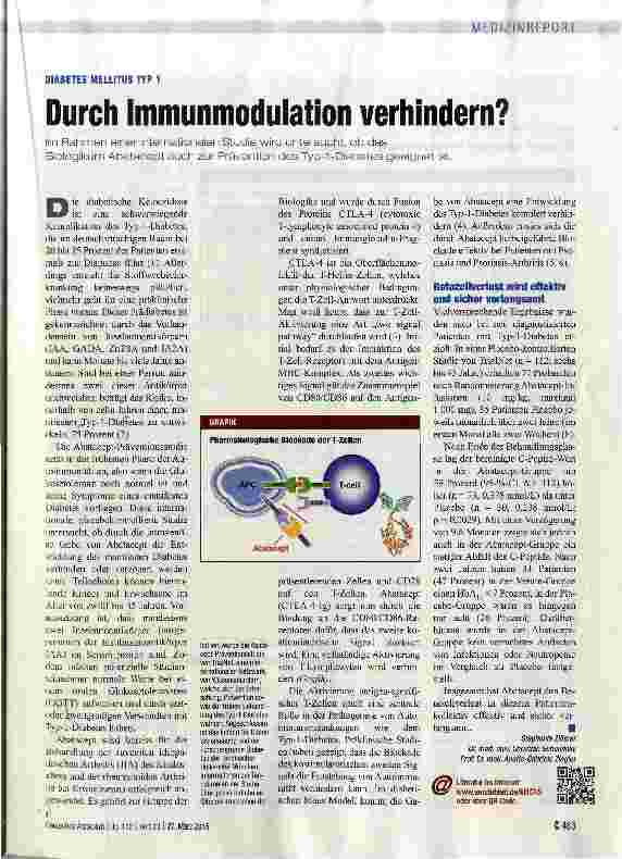 Vorschauseite 1: Durch Immunmodulation verhindern?