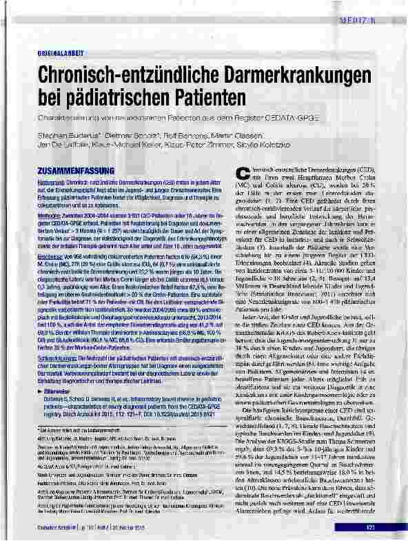 Vorschauseite 1: Chronisch-entzündliche Darmerkrankungen bei pädiatrischen Patienten