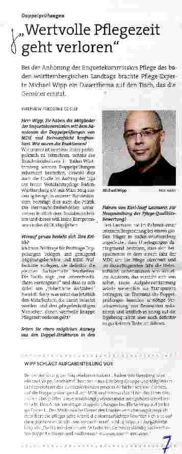 Vorschauseite 1: Wertvolle Pflegezeit geht verloren