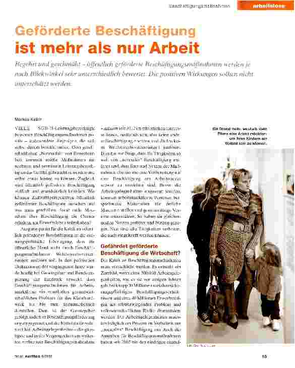 Vorschauseite 1: Geförderte Beschäftigung ist mehr als nur Arbeit