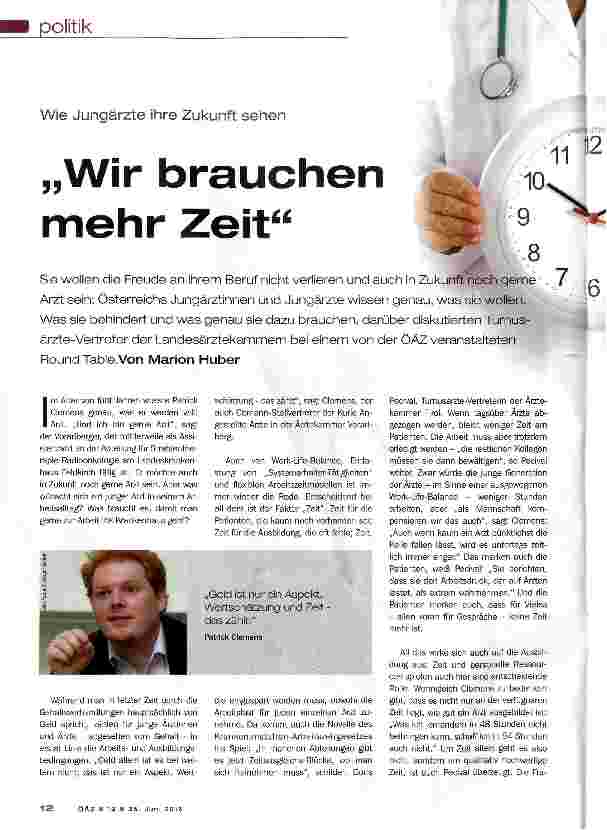 Vorschauseite 1: Wir brauchen mehr Zeit