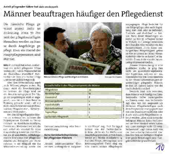 Vorschauseite 1: Männer beauftragen häufiger den Pflegedienst