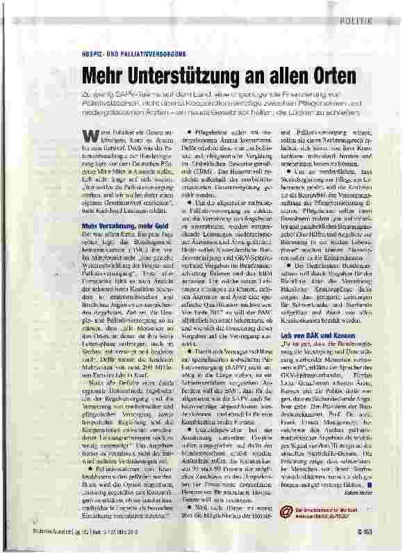 Vorschauseite 1: Mehr Unterstützung an allen Orten