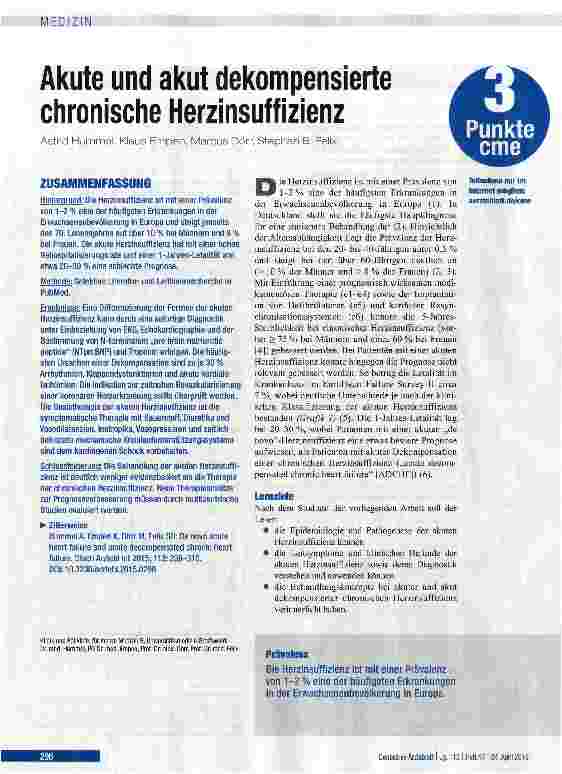 Vorschauseite 1: Akute und akut dekompensierte chronische Herzinsuffizienz