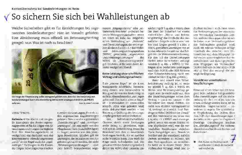 Vorschauseite 1: So sichern Sie sich bei Wahlleistungen ab
