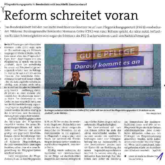 Vorschauseite 1: Reform schreitet voran
