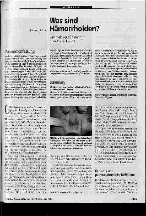 Vorschauseite 1: Was sind Hämorrhoiden? Sammelbegriff, Symptom oder Erkrankung?