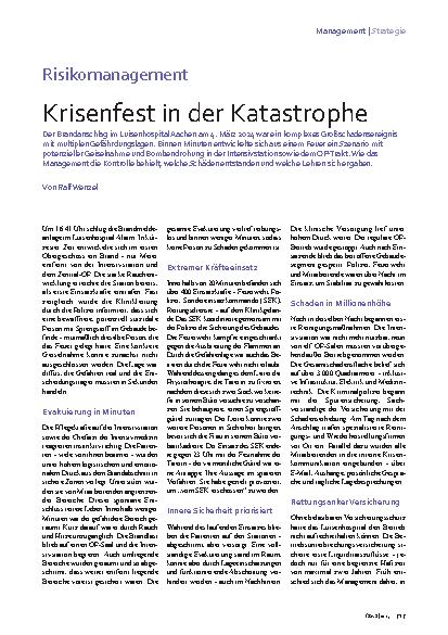 Vorschauseite 2: Risikomanagement Krisenfest in der Katastrophe
