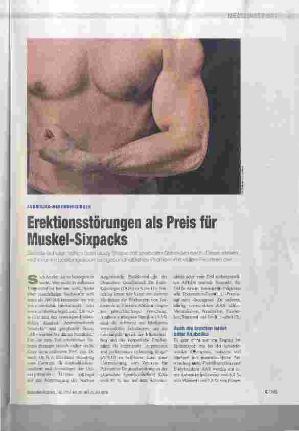 Vorschauseite 1: Erektionsstörungen als Preis für Muskel-Sixpacks