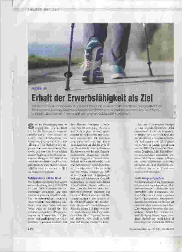 Vorschauseite 1: Erhalt der Erwerbsfähigkeit als Ziel