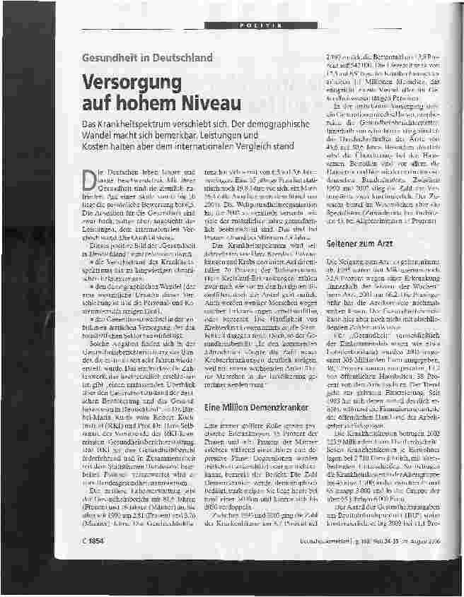 Vorschauseite 1: Versorgung auf hohem Niveau