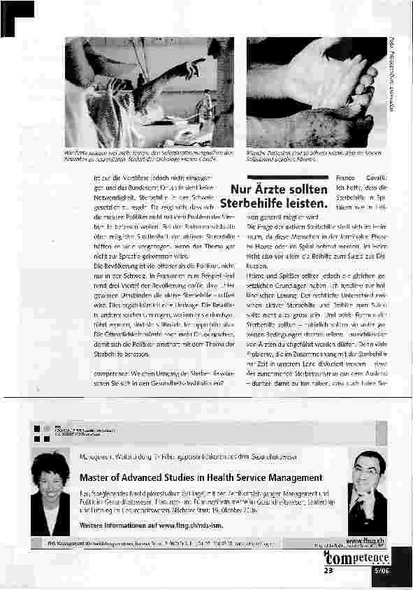 Vorschauseite 2: Sterbehilfe ja und zwar durch den Arzt