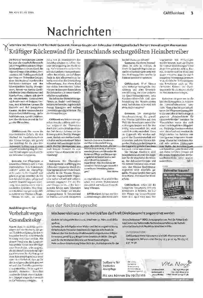 Vorschauseite 1: Kräftiger Rückenwind für Deutschlands sechstgrößten Heimbetreiber