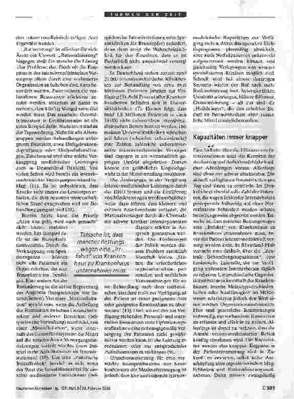 Vorschauseite 2: Tabuthema Rationierung