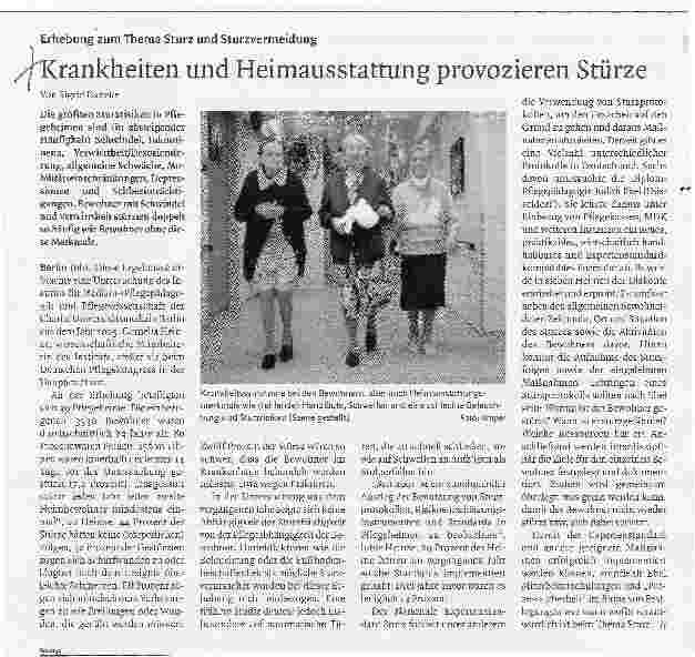 Vorschauseite 1: Krankheiten und Heimausstattung provozieren Stürze