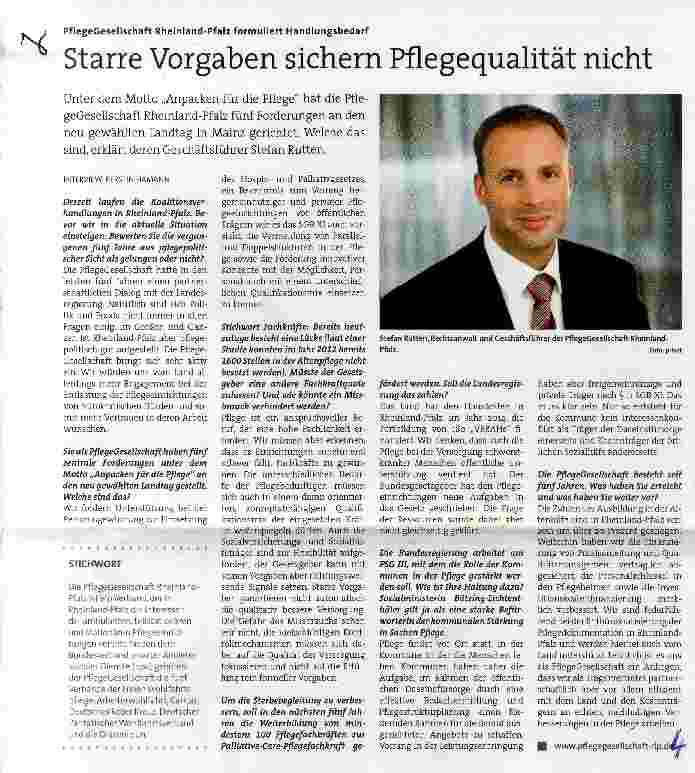 Vorschauseite 1: Starre Vorgaben sichern Pflegequalität nicht