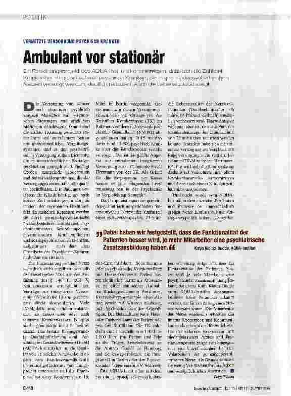 Vorschauseite 1: Ambulant vor stationär