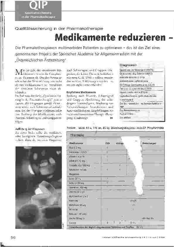 Vorschauseite 1: Qualitätssicherung in der Pharmakotherapie - Medikamente reduzieren - Therapie optimieren