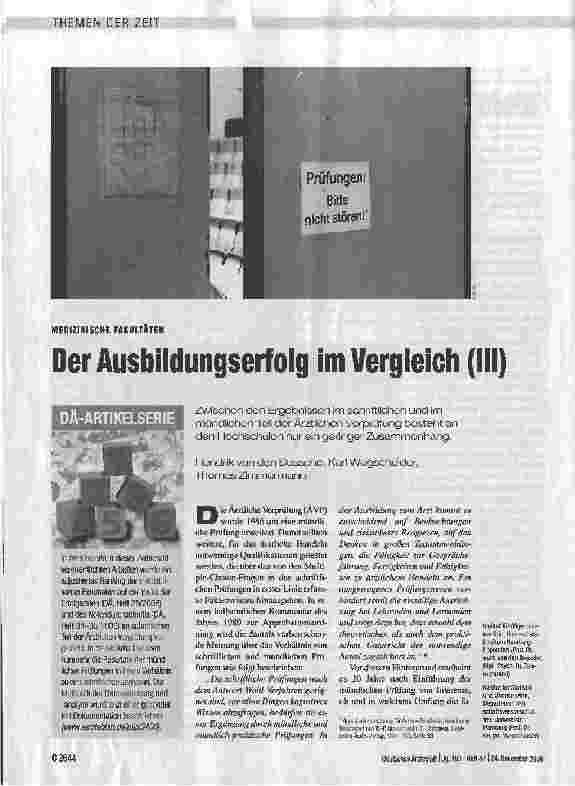 Vorschauseite 1: Der Ausbildungserfolg im Vergleich (III)