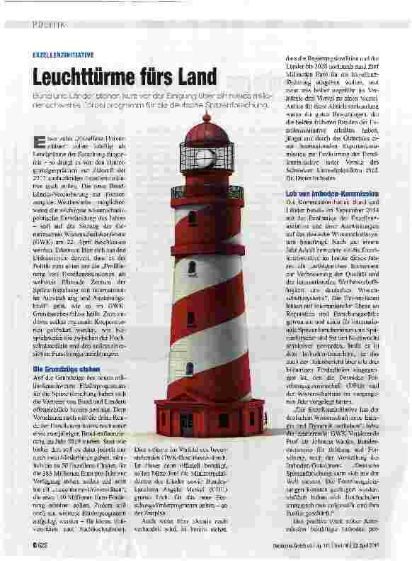 Vorschauseite 1: Leuchttürme fürs Land