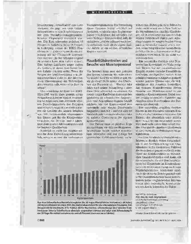 Vorschauseite 2: Schwedisches HerzinfarktregisterSpiegel des ärztlichen Handelns und Transparenz für die Patienten