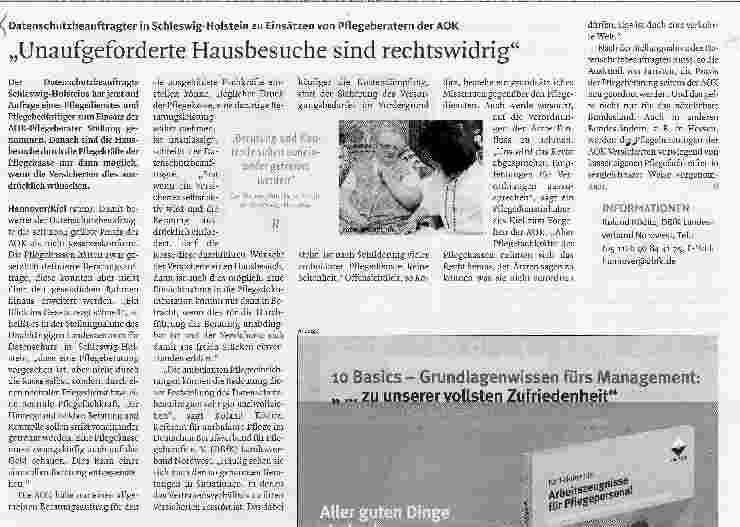 Vorschauseite 1: Unaufgeforderte Hausbesuche sind rechtswidrig