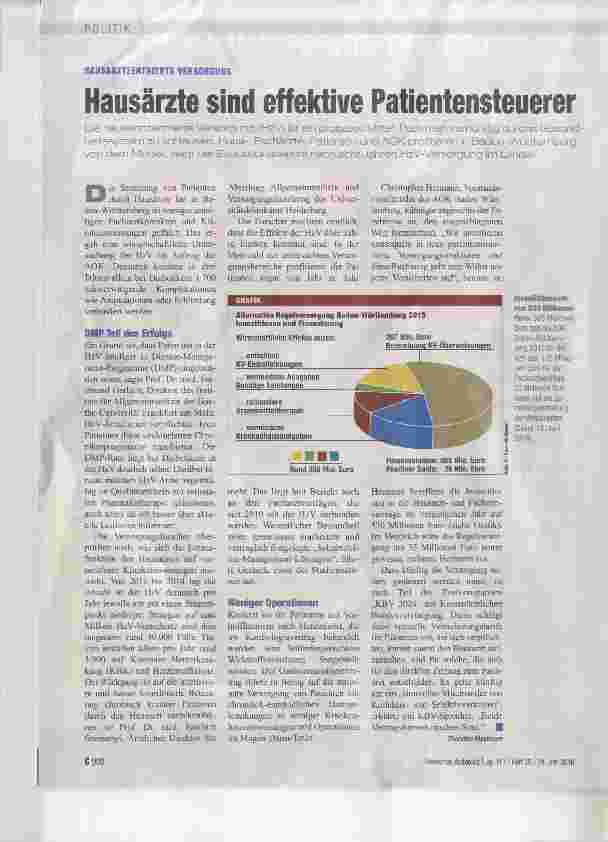 Vorschauseite 1: Hausärzte sind effektive Patientensteuerer