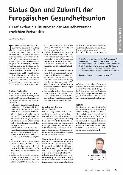 Vorschauseite 1: Status Quo und Zukunft der Europäischen Gesundheitsunion