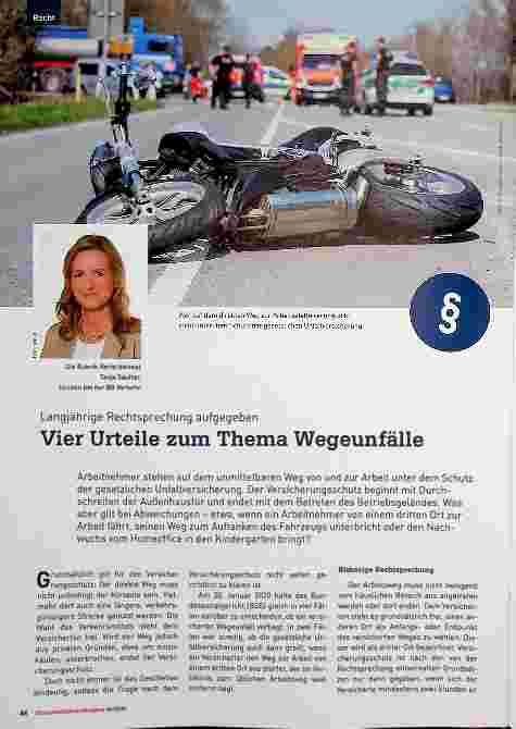 Vorschauseite 1: Langjährige Rechtsprechung aufgegeben: Vier Urteile zum Thema Wegeunfälle