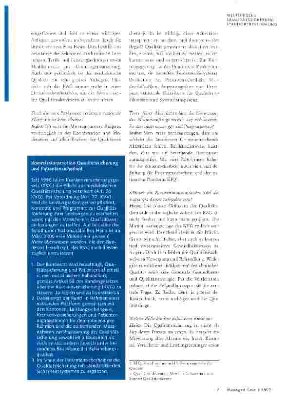 Vorschauseite 2: Qualitätsrahmen: Der Bund ist gefordert