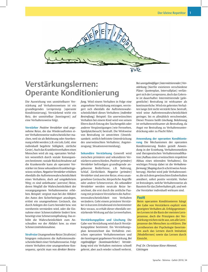 Vorschauseite 1: Verstärkungslernen: Operante Konditionierung
